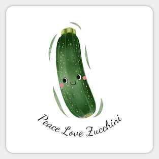 Peace Love Zucchini Watercolor Cute Sticker